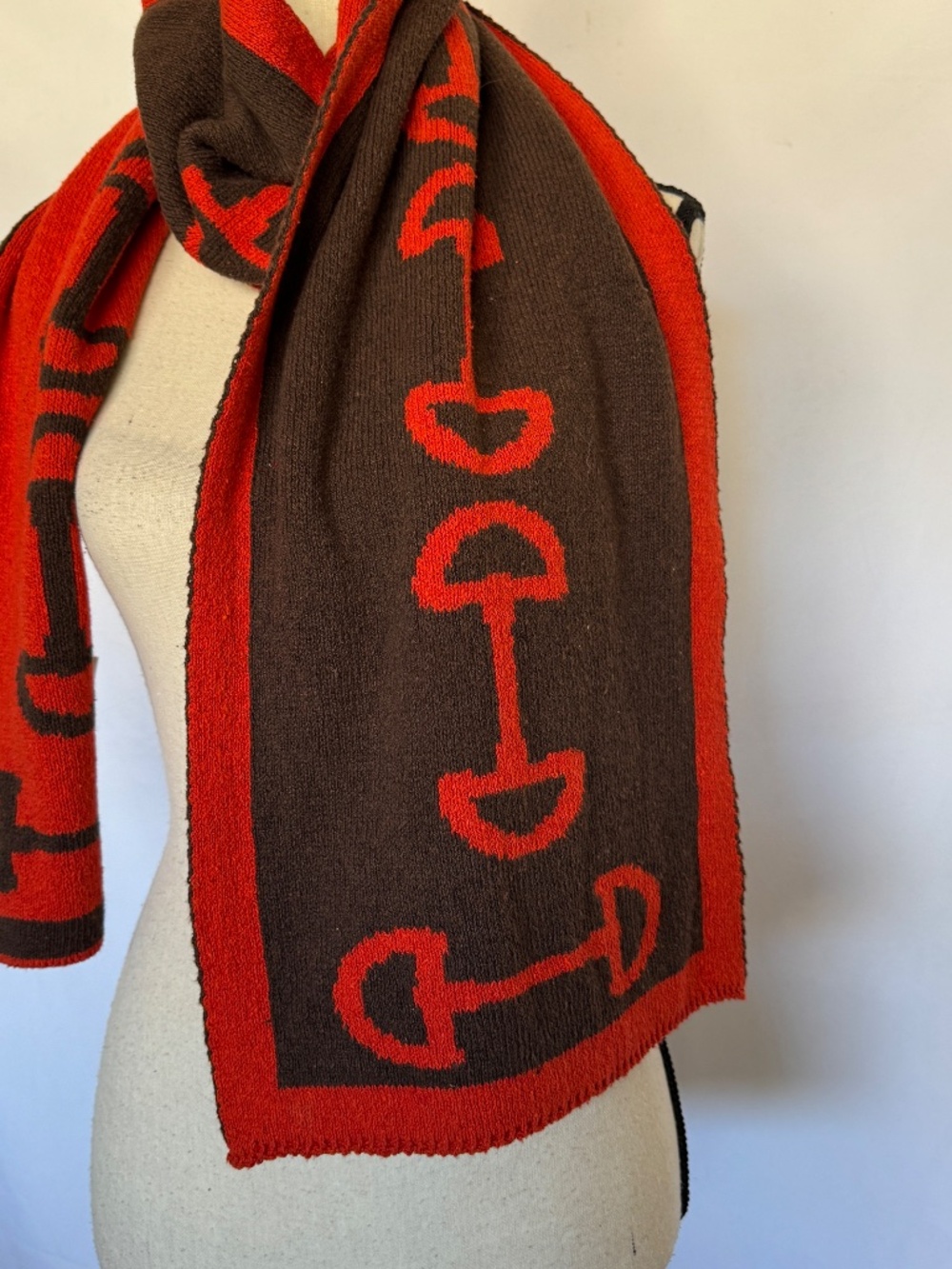 In2Green Reversible Scarf Equestrian Brown Orange